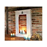 cheminée surround console de cheminée en bois blanc antique shabby cheminée de dekokamin vintage prêt à monter