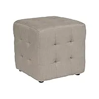 flash furniture avendale pouf capitonné en tissu beige contemporain 16" d x 16" w x 15.75" h tissu beige