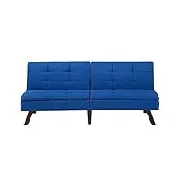 canapé clic-clac en tissu bleu foncé convertible en lit confortable pour salon scandinave moderne beliani