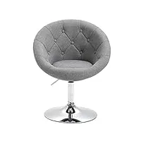 svita havanna fauteuil de cocktail lounge fauteuil club pivotant rétro tabouret de bar tissu gris