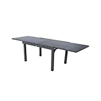 hespéride table de jardin extensible 10 personnes piazza - l. 135/270 cm - noir graphite