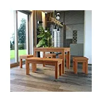 krok wood table à manger en hêtre milano en bois massif (75 x 75 x 77 cm)