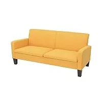 vidaxl canapé à 3 places jaune canapé d'angle canapé de salon fauteuil chaise