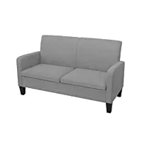 vidaxl canapé à 2 places sofa de salon canapé de salle de séjour meuble de salon sofa de salle de séjour maison intérieur 135x65x76 cm gris clair