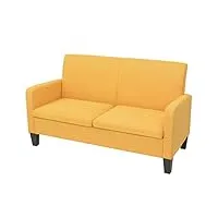 vidaxl canapé à 2 places sofa de salon canapé de salle de séjour meuble de salon sofa de salle de séjour maison intérieur 135x65x76 cm jaune