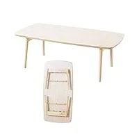azumaya sgs-229ww table basse avec pieds pliants, 105 x 52 x 35 cm, frêne blanc naturel et bois d'hévéa, couleur bois blanchi à la chaux