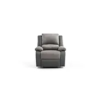 loungitude - detente - fauteuil de relaxation - manuel - inclinaison réglable - en simili/microfibre - gris