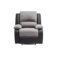 loungitude - detente - fauteuil de relaxation - manuel - inclinaison réglable - en simili/microfibre - gris/noir