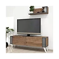 homemania meuble tv nicol, bois, noyer, 120 x 31 x 42 cm