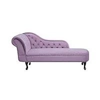 chaise longue côté gauche méridienne glamour en velours violet clair nimes