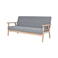 vidaxl canapé à 3 places sofa de salon canapé de salle de séjour meuble de salon sofa de salle de séjour maison intérieur tissu gris clair