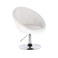 woltu bh77ws,1x tabouret de bar fauteuil de bar en similicuir réglable de la hauteur,blanc