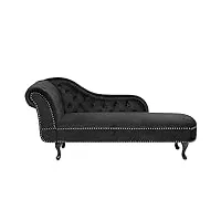 chaise longue côté gauche méridienne en velours noir glamour elégant salon nimes