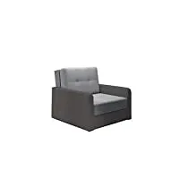 meublo fauteuil lit convertible 1 place tissu canapé 104 x 104 x 80 cm erik01 (bahama 31 + bahama 35)