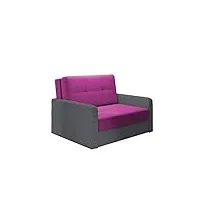 meublo canapé convertible 2 place tissu velours et simili cuir fauteuil erik02 (shaggy 14 + soft 29)