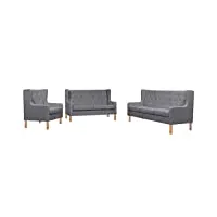 vidaxl ensemble de canapé 2 pcs sofa de salon canapé de salle de séjour meuble de salon sofa de salle de séjour intérieur maison gris tissu