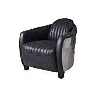 aviator palazzo fauteuil en cuir véritable noir