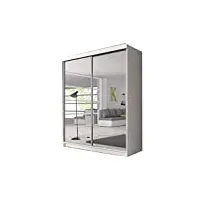 meublo armoire, penderie avec 2 portes coulissantes (l x h x p): 183x218x61 ben 20 (blanc)