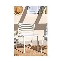 sklum chaise de jardin empilable mauz blanc