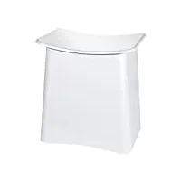 wenko tabouret wing - panier à linge, tabouret de salle de bain avec sac à linge amovible capacité: 33 l, plastique (abs), 45 x 48 x 33 cm, blanc