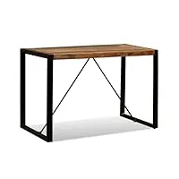vidaxl table de salle à manger table à dîner table de repas meuble de salle à manger cuisine maison intérieur bois de récupération massif 120 cm