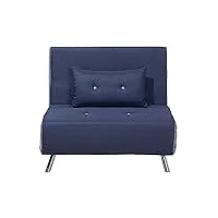 canapé type chauffeuse en tissu bleu convertible en lit confortable et fonctionnel pour salon scandinave moderne beliani