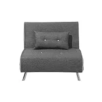 canapé type chauffeuse en tissu gris foncé convertible en lit confortable et fonctionnel pour salon scandinave moderne beliani