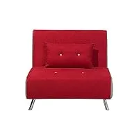 canapé type chauffeuse en tissu rouge convertible en lit confortable et fonctionnel pour salon scandinave moderne beliani