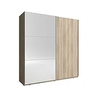 meublo armoire, penderie avec 2 portes coulissantes (l x h x p): 200x214x63 nele 2 (sonoma, 200 cm)
