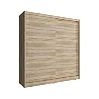 meublo armoire, penderie avec 2 portes coulissantes (l x h x p): 180x200x62 kuba 1 (sonoma, 180 cm)