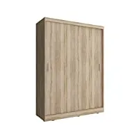 meublo armoire, penderie avec 2 portes coulissantes (l x h x p): 130x200x62 kuba a1 (sonoma, 130 cm)