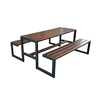 rattanland - ensemble de meubles de jardin - banc de pique-nique moderne en bois de qualité supérieure pour le jardin, la maison (palissandre)