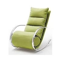 robas lund, fauteuil de relaxation/rocking chair, york, tissu damassé, environ 67 x 111 x 102, vert