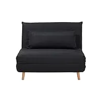 canapé chauffeuse en tissu noir convertible en lit confortable et pratique pour chaque salon au style moderne beliani