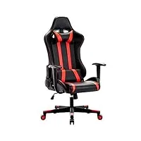 intimate wm heart chaise gaming, fauteuil de bureau gamer ergonomique avec appui-tête et soutien lombaire ajustables hauteur et accoudoirs réglables rouge