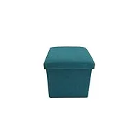 rebecca mobili pouf cube pliable, ottoman repose-pieds carre, bleu turquoise, tissu - dimensions: 29 x 31 x 31 cm (hxlxl) - art. re6172