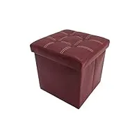 rebecca mobili pouf recipient simili cuir, pouf, cube, repose-pieds – dimensions: 30 x 30 x 30 cm (hxlxl) (bordeaux)