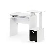 furinno bureaux d'ordinateur, bois, blanc/noir, taille unique, one size