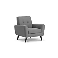 julian bowen fauteuil monza, tissu, lin gris, taille unique