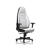 noblechairs icon chaise de gaming - chaise de bureau - cuir synthétique pu - blanc/noir
