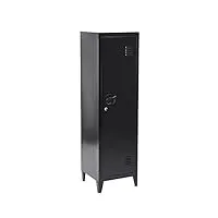bakaji armoire vestiaire métallique à casiers verrouillables en métal, porte avec fermeture à clé, 3 compartiments intérieurs, dimensions 138 x 38,5 x 38,5 cm, noir