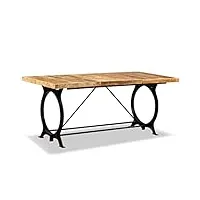 vidaxl table de salle à manger table de cuisine table à dîner table de repas meuble de cuisine maison intérieur 180 cm bois de manguier brut