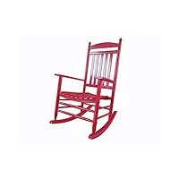 rocker-a040rd fauteuil à bascule pour porche rouge facile à assembler taille confortable utilisation en extérieur ou en intérieur