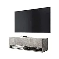 selsey wander - meuble tv/banc tv (100 cm, béton, sans led)