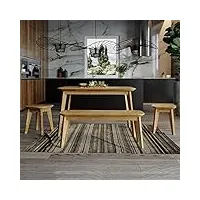 krok wood table de cuisine paris bois de massif (chêne, 110 x 75 x 75 cm)