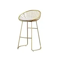 tabourets de bar tabouret de chaise de chaise avec dossier chaises de siège de coussin ronds pour la cuisine | pub | tabouret de bar café bar jambes en métal doré max. charge 200 kg