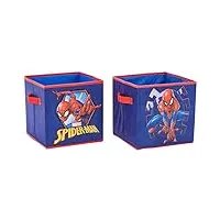 marvel spiderman cube de rangement pliable bleu