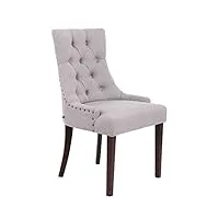 clp chaise de salle a manger aberdeen en tissu i chaise confortable avec rembourrage Épais i piétement en bois d'hévéa, couleur:gris, couleur du cadre:antique
