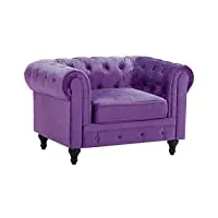 fauteuil en velours violet chesterfield