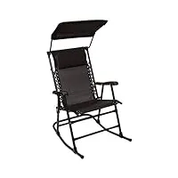 amazon basics fauteuil à bascule pliant avec pare-soleil - noir